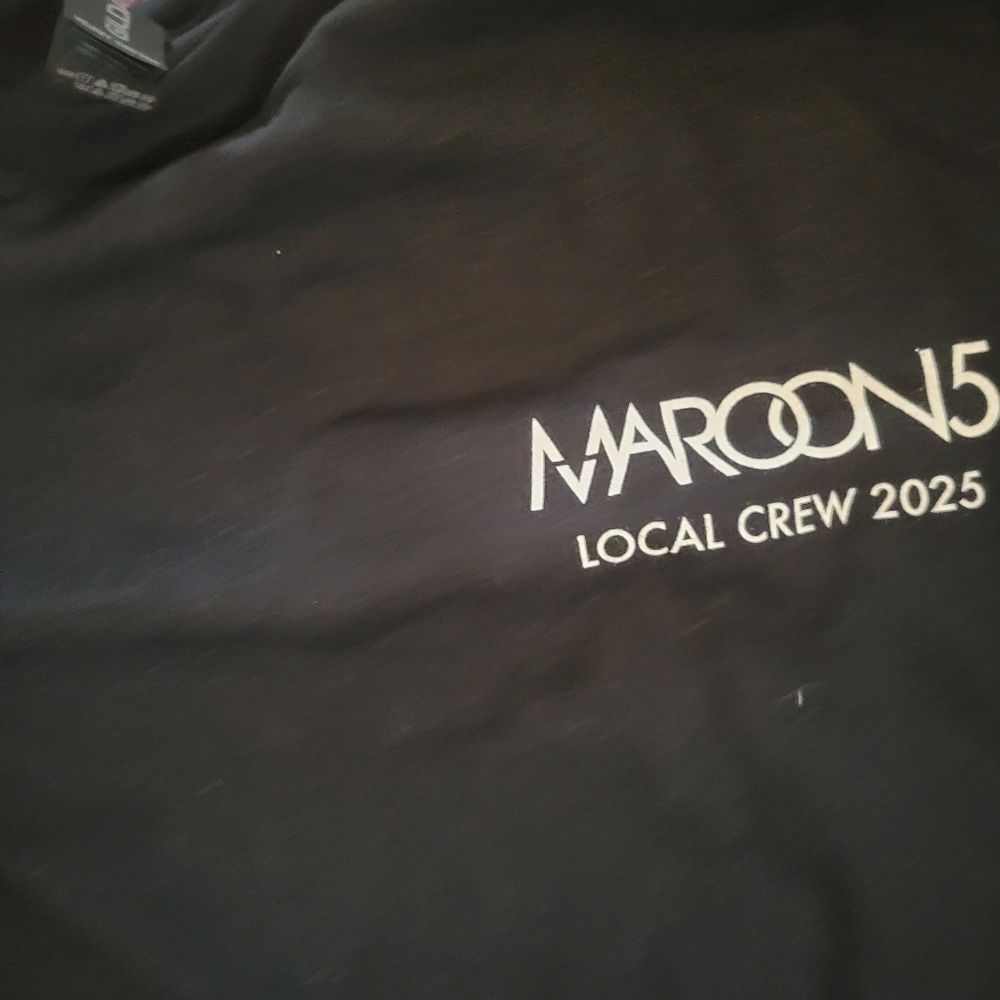 MAROON FIVE ROADIE SHIRT Gildan Black Heavy Cotton T-Shirt Xl New